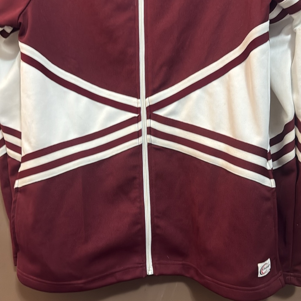 Chase Burgundy and White Athletic Jacket Size L - Picture 3 of 7